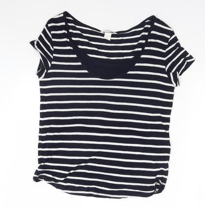 Womens UK Size 10 H&M Blue Basic T-Shirt