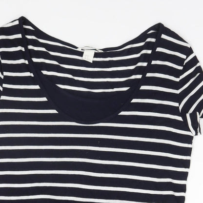 Womens UK Size 10 H&M Blue Basic T-Shirt
