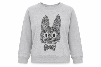 Front view of Debenhams women’s grey jumper, size UK 10, - bunny