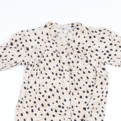 Primark Womens Pink Animal Print  Basic Button-Up Size 4