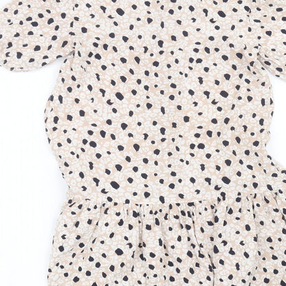 Primark Womens Pink Animal Print  Basic Button-Up Size 4