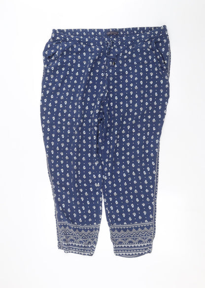 Womens UK Size 18 Marks and Spencer Regular Fit  Blue Trousers