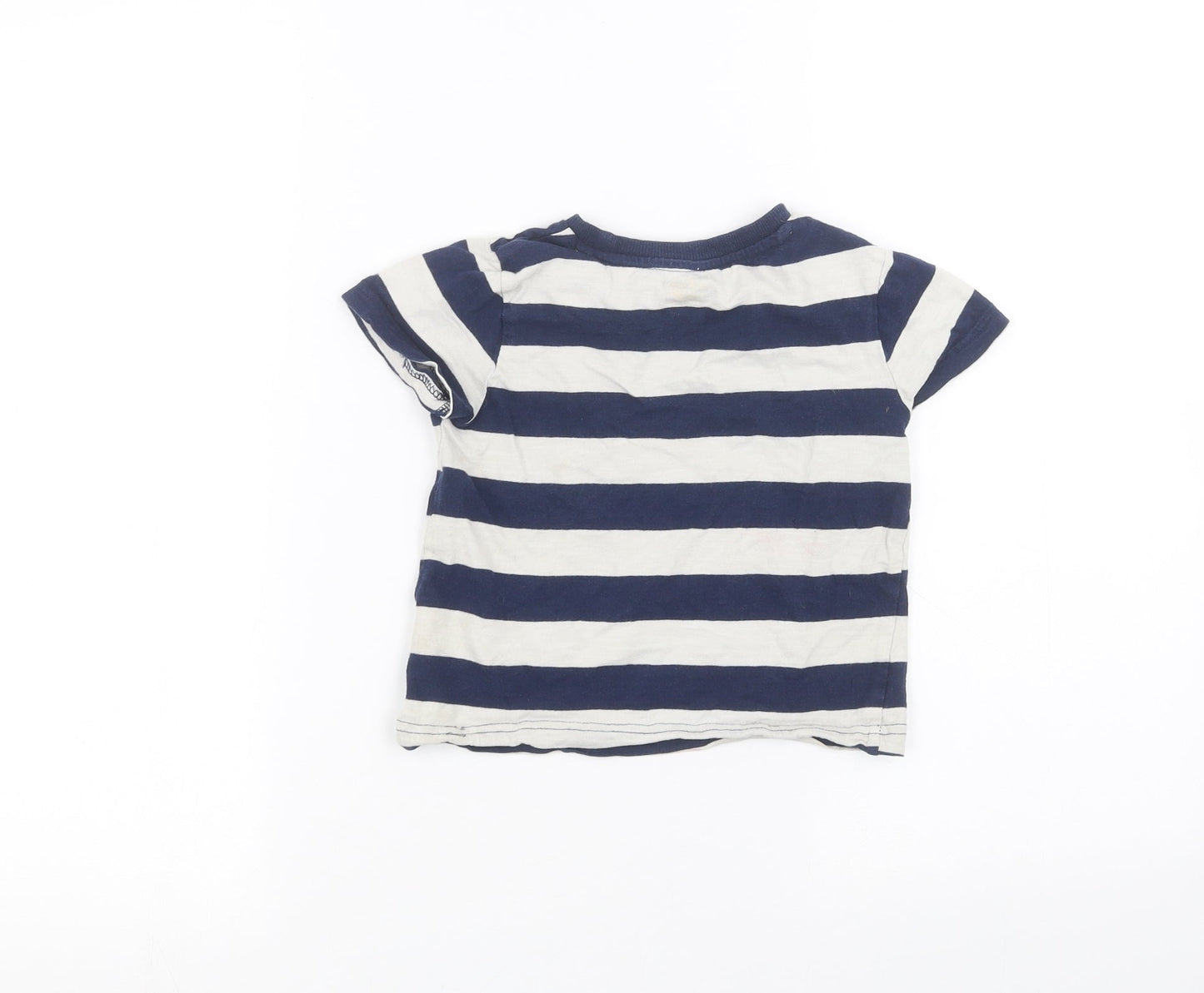 F&F Girls White Striped  Basic T-Shirt Size 2-3 Years