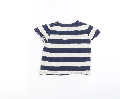 F&F Girls White Striped  Basic T-Shirt Size 2-3 Years
