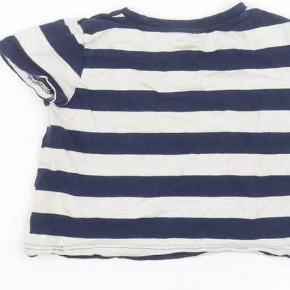F&F Girls White Striped  Basic T-Shirt Size 2-3 Years