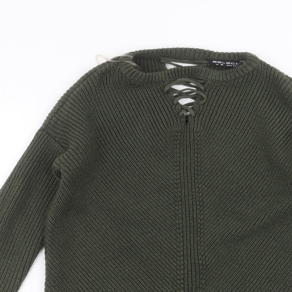 Womens UK Size 10 Select Green Pullover Jumper