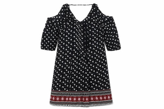 Front view of Clockhouse women’s black a-line, size UK 10