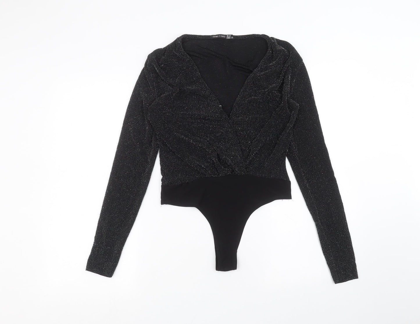 I SAW IT FIRST Womens Black   Bodysuit One-Piece Size S