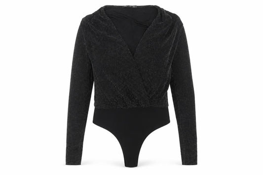 Womens UK Size S I SAW IT FIRST One-Piece Black Bodysuit
