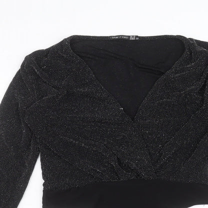 I SAW IT FIRST Womens Black   Bodysuit One-Piece Size S