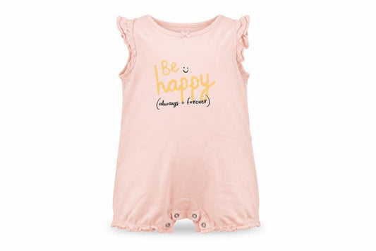 Front view of George Baby Pink Babygrow One-Piece, size 3-6, Months
