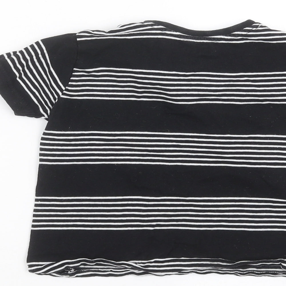 Primark Boys Black Striped  Basic T-Shirt Size 3-4 Years