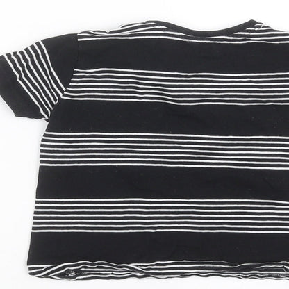 Primark Boys Black Striped  Basic T-Shirt Size 3-4 Years