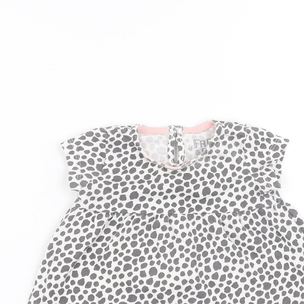 F&F Baby White Animal Print  A-Line  Size 3-6 Months