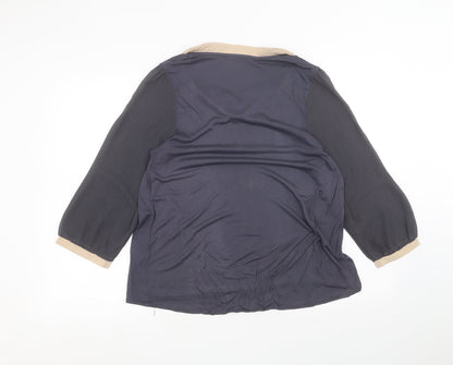 Womens UK Size L Oasis Blue Basic Blouse