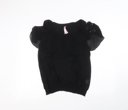 Miss Moda Womens Black   Basic Blouse Size L