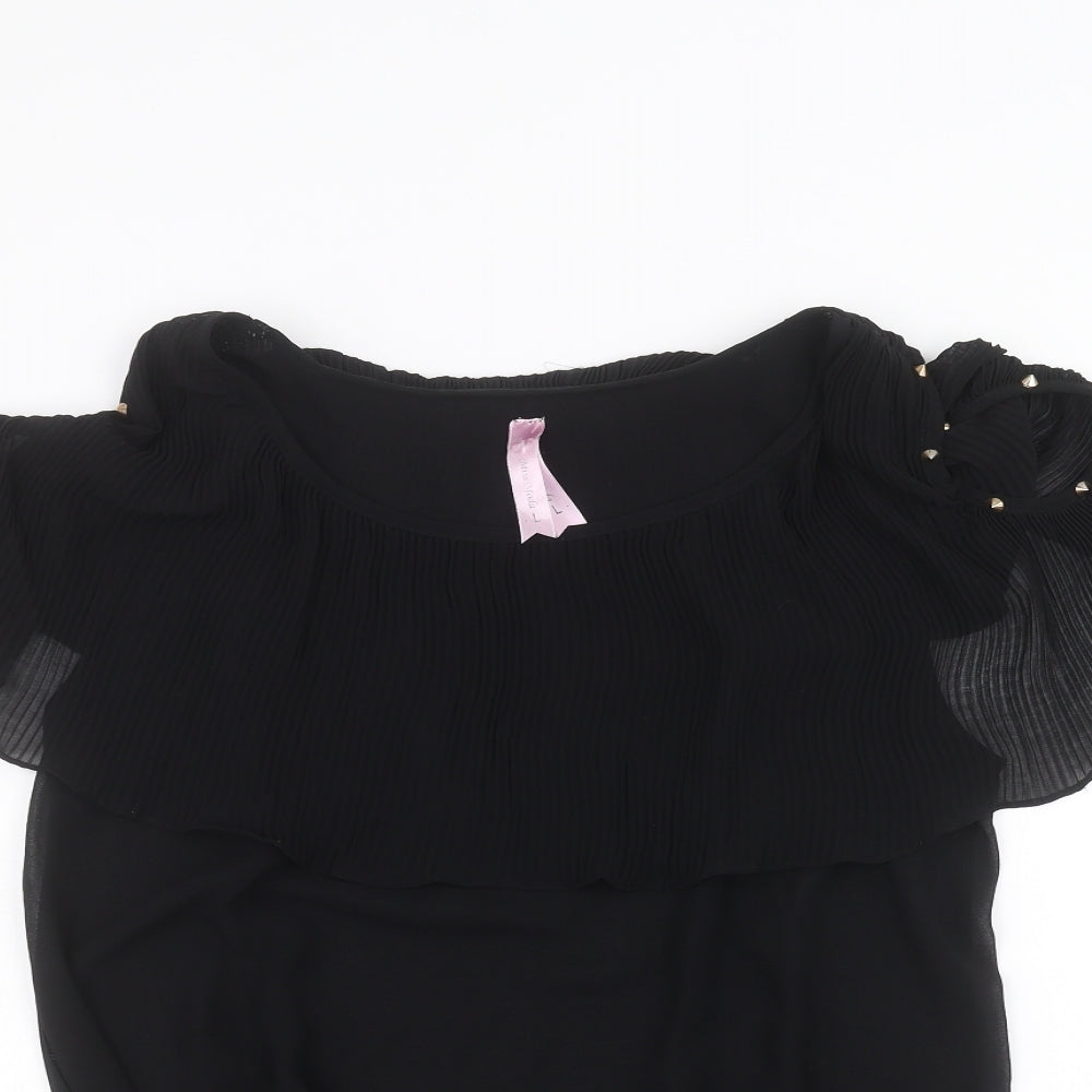 Miss Moda Womens Black   Basic Blouse Size L