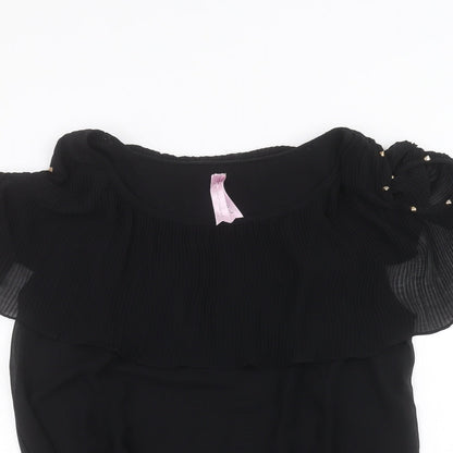 Miss Moda Womens Black   Basic Blouse Size L