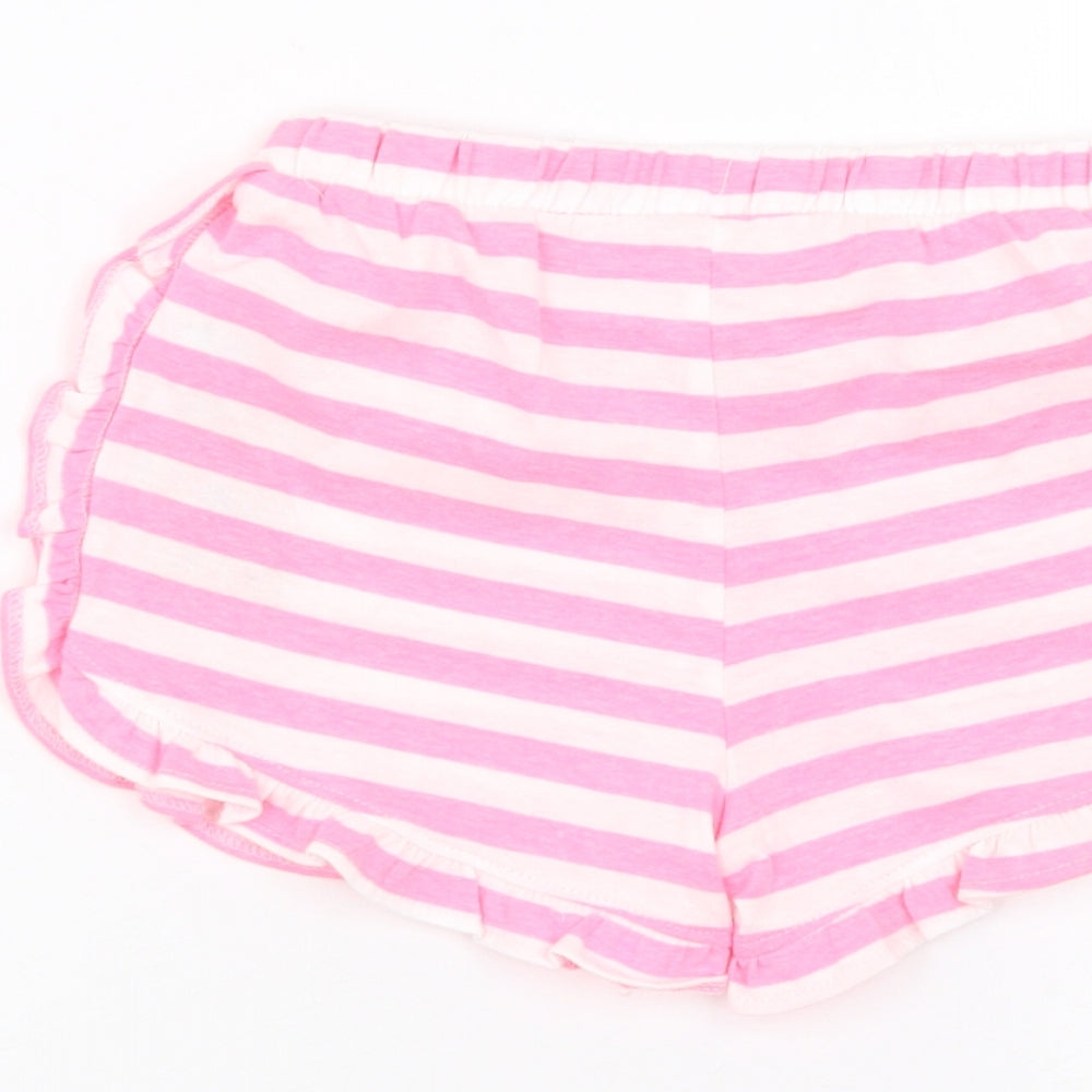 Matalan Girls White Striped  Cut-Off Shorts Size 4-5 Years