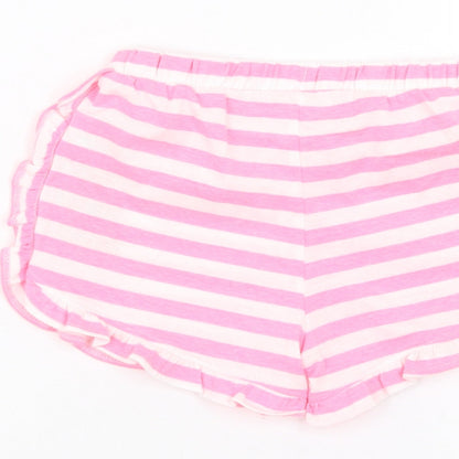 Matalan Girls White Striped  Cut-Off Shorts Size 4-5 Years