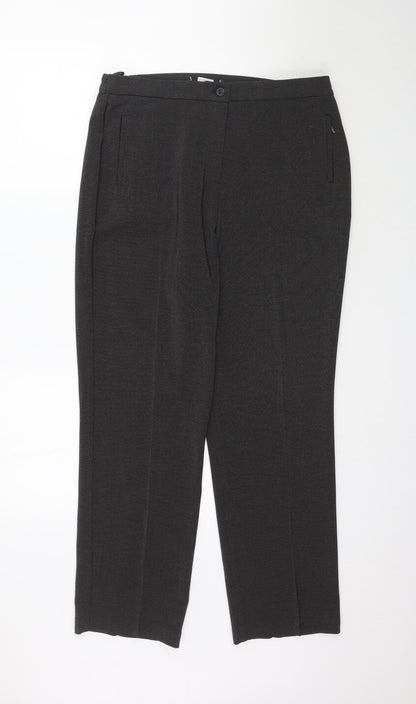 Womens UK Size 14 Preworn Regular Fit  Grey Trousers