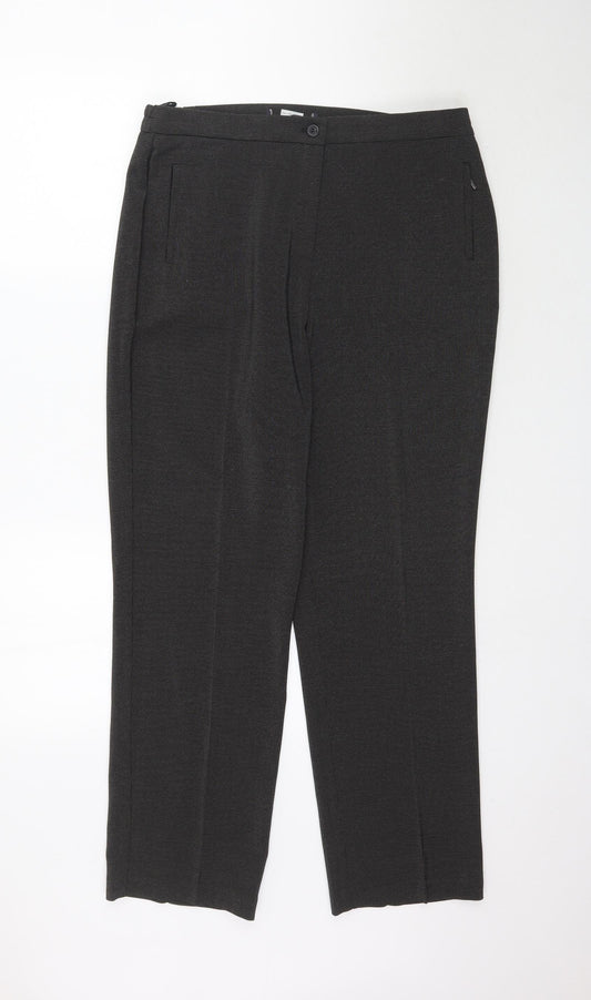 Womens UK Size 14 Preworn Regular Fit  Grey Trousers