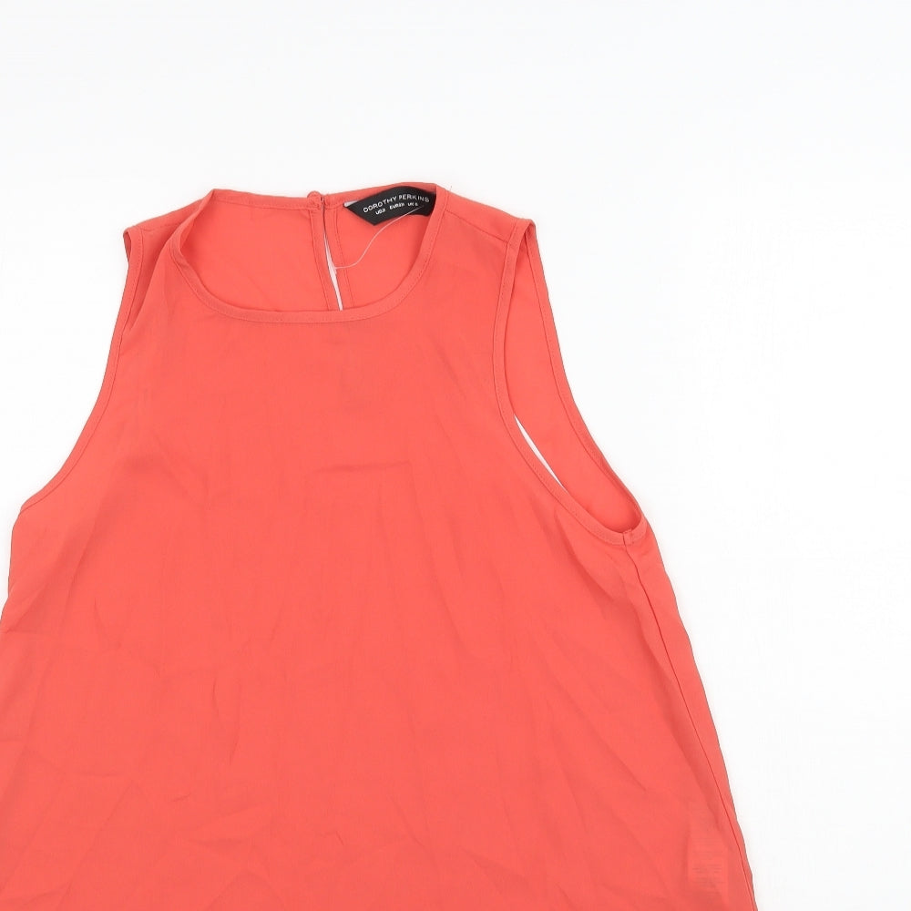 Womens UK Size 6 Dorothy Perkins Orange Basic Blouse