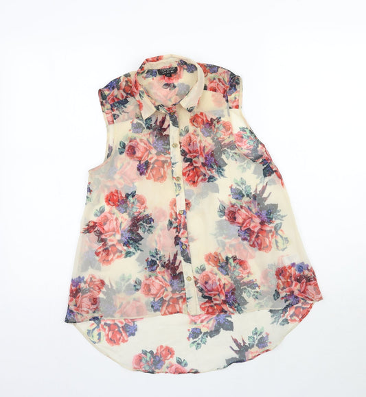 Womens UK Size 6 Topshop Multicoloured Basic Button-Up