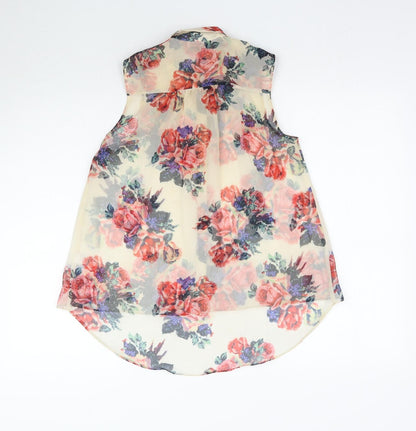 Womens UK Size 6 Topshop Multicoloured Basic Button-Up