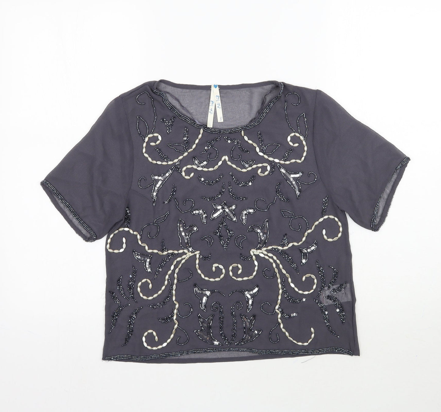 Blue Vanilla Womens Grey   Basic Blouse Size S