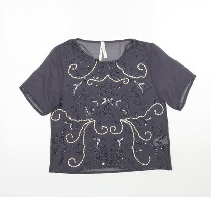 Blue Vanilla Womens Grey   Basic Blouse Size S