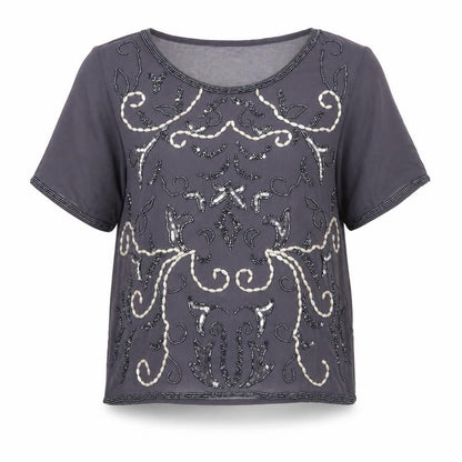 Blue Vanilla Womens Grey   Basic Blouse Size S