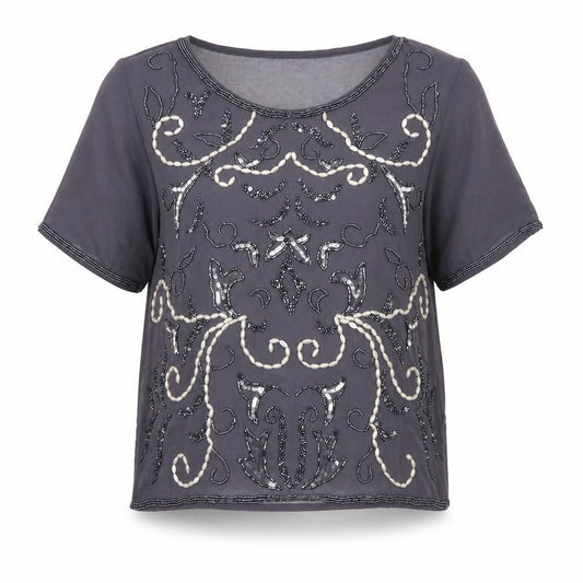 Blue Vanilla Womens Grey   Basic Blouse Size S