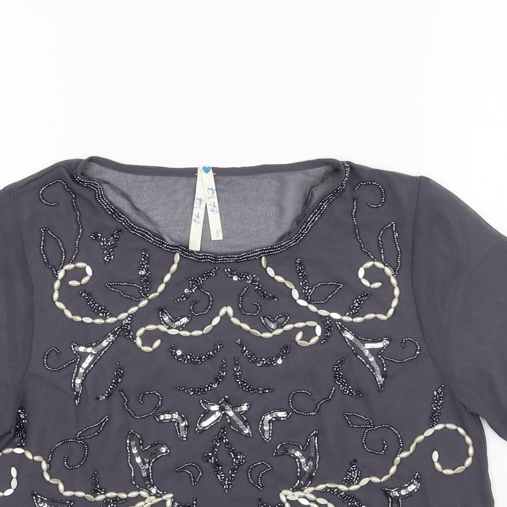 Blue Vanilla Womens Grey   Basic Blouse Size S