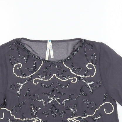 Blue Vanilla Womens Grey   Basic Blouse Size S