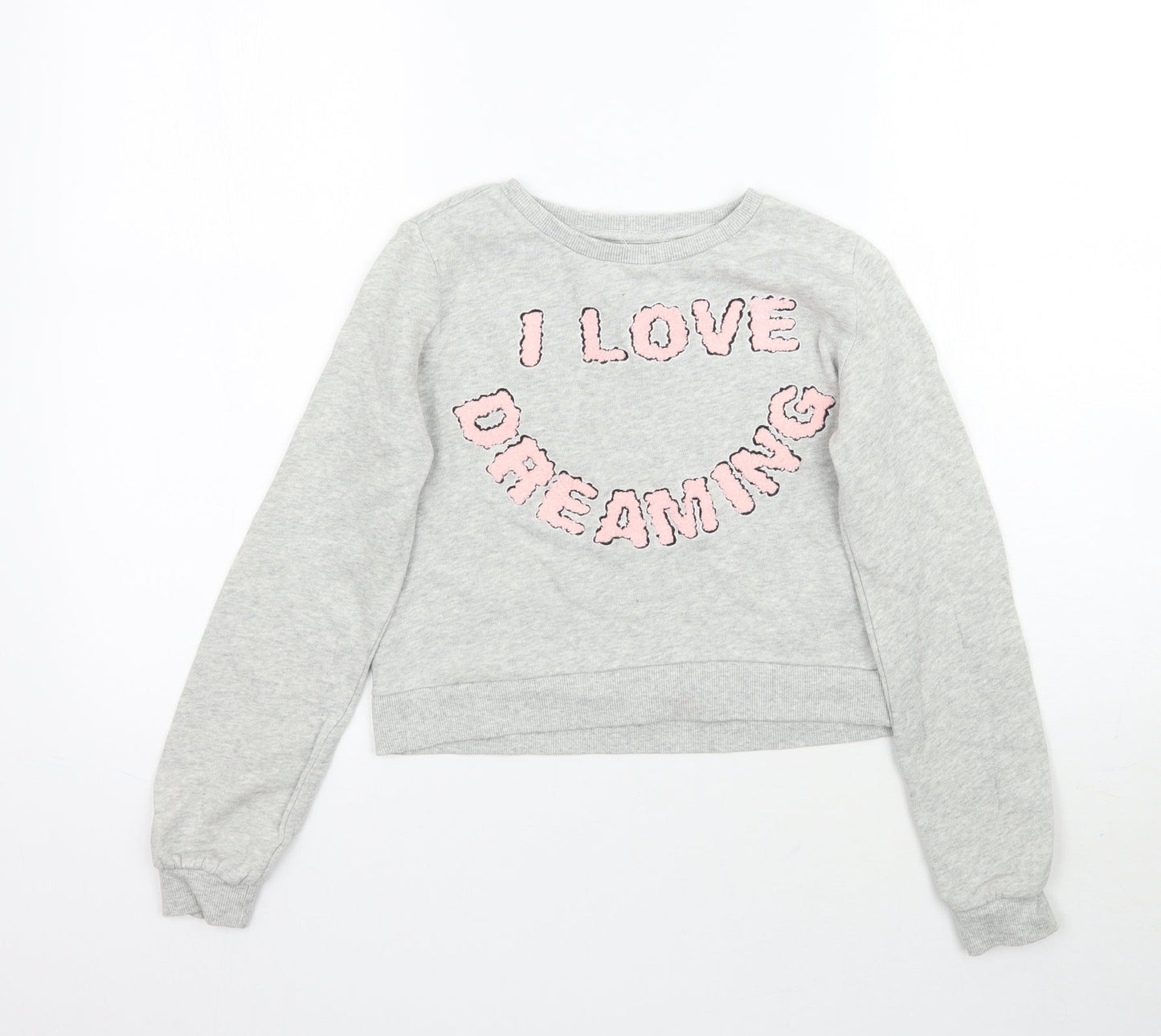 H&M Girls Grey   Pullover Sweatshirt Size 9-10 Years  - I love dreaming