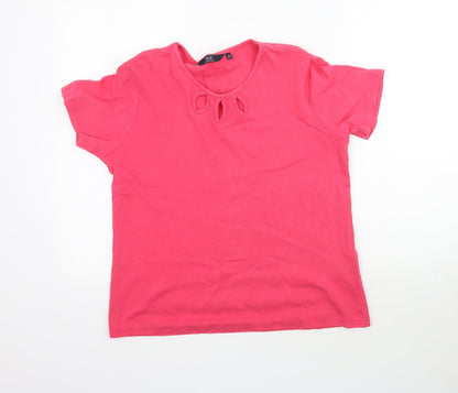 Womens UK Size M Isle Pink Basic T-Shirt