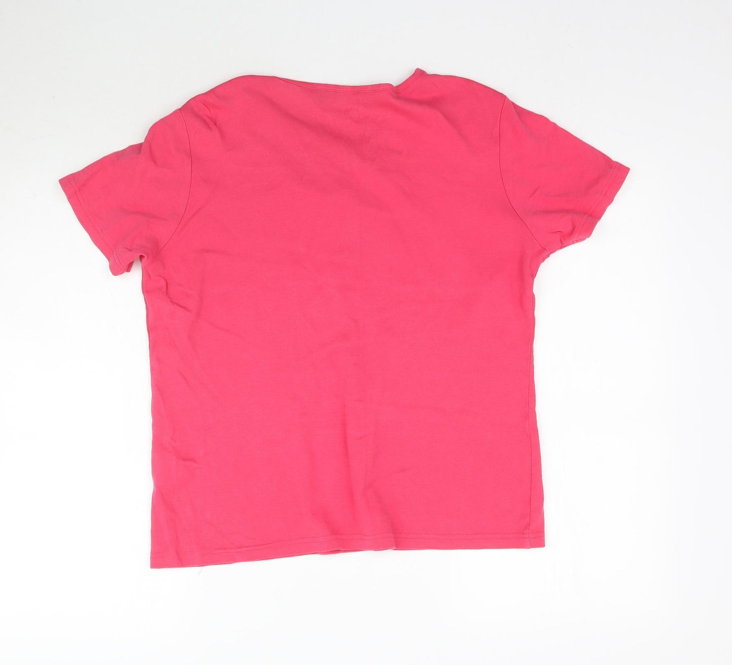 Womens UK Size M Isle Pink Basic T-Shirt