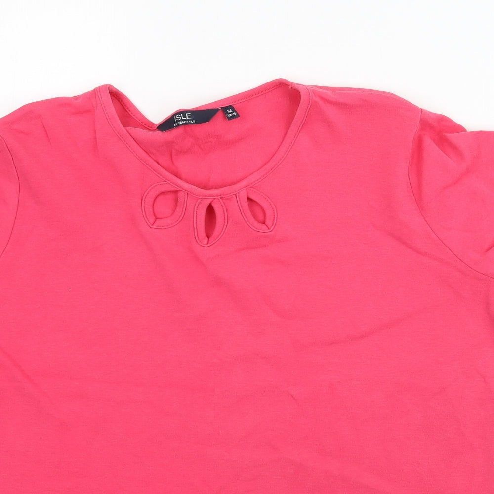 Womens UK Size M Isle Pink Basic T-Shirt