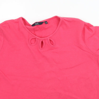 Womens UK Size M Isle Pink Basic T-Shirt