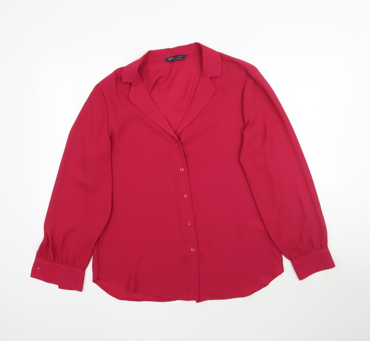 Marks and Spencer Womens Pink   Basic Button-Up Size 12