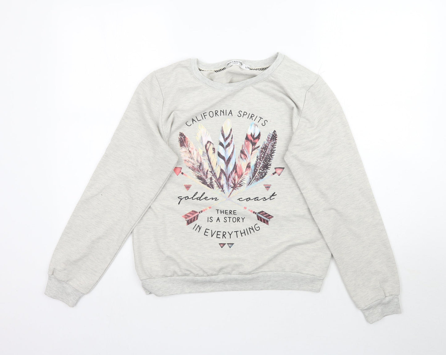 J&H Fashion Girls Grey   Pullover Sweatshirt Size L  - California Spirits