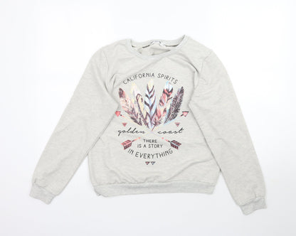 J&H Fashion Girls Grey   Pullover Sweatshirt Size L  - California Spirits