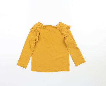 Matalan Girls Yellow   Basic T-Shirt Size 2 Years  - Mustard