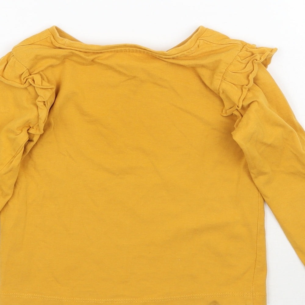 Matalan Girls Yellow   Basic T-Shirt Size 2 Years  - Mustard