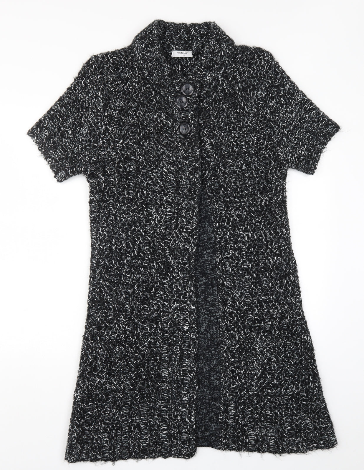 Heart & Soul Womens Grey  Knit Cardigan Jumper Size 12