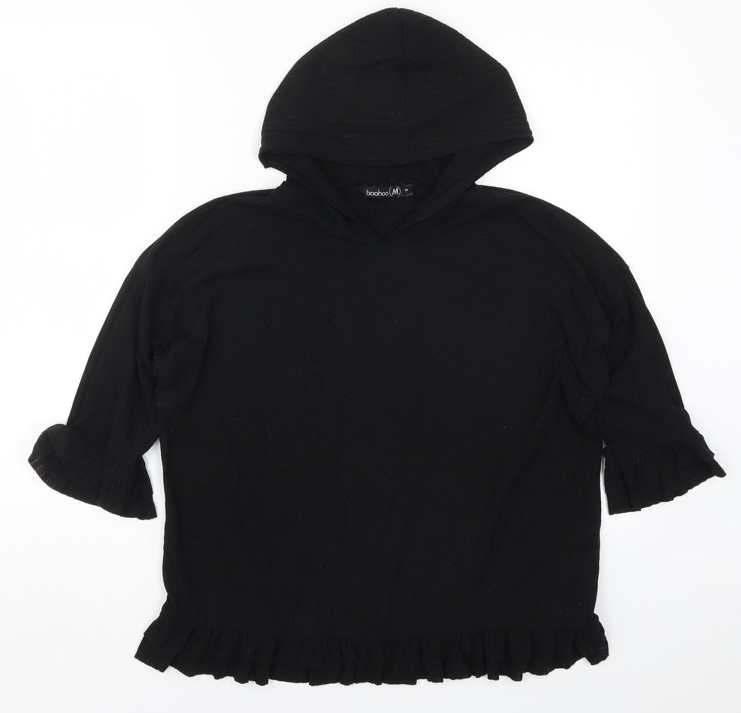 Boohoo Womens Black   Pullover Hoodie Size M