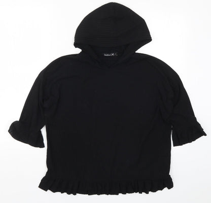 Boohoo Womens Black   Pullover Hoodie Size M