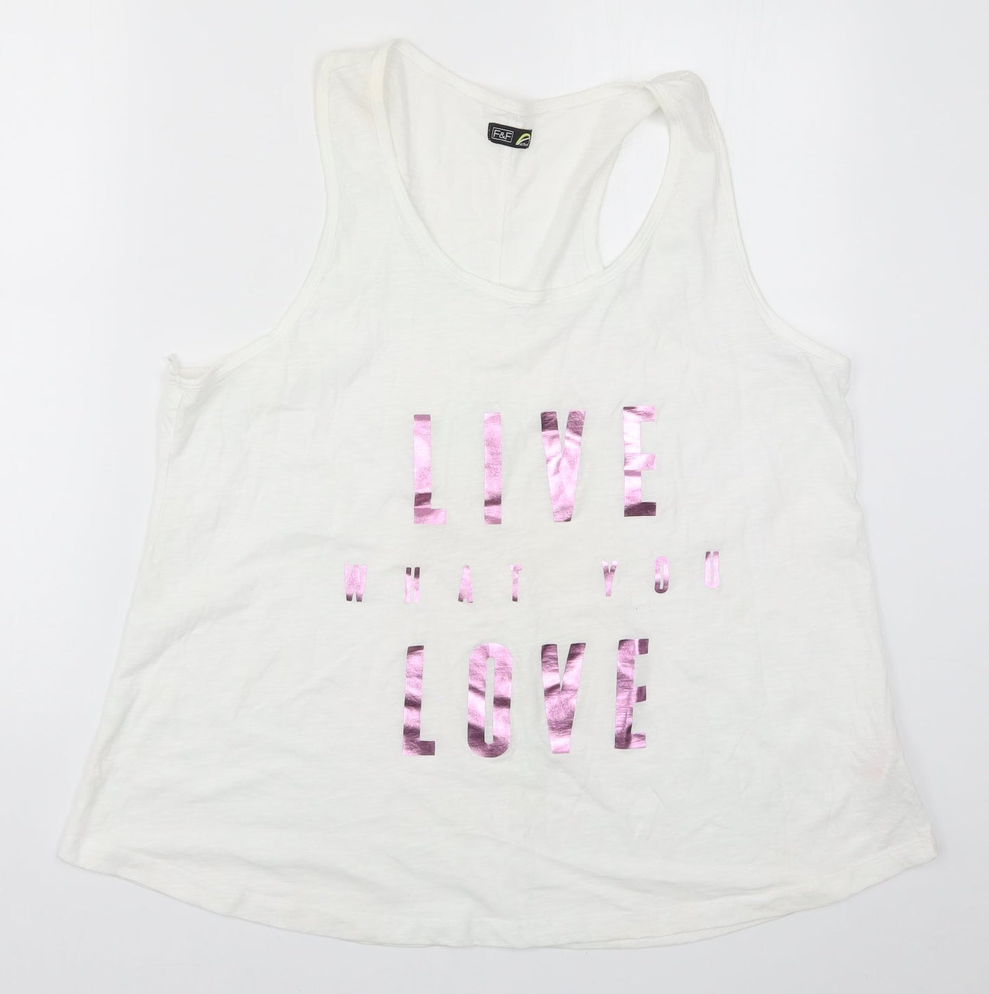 F&F Womens White   Basic Tank Size XL  - Live What You Love