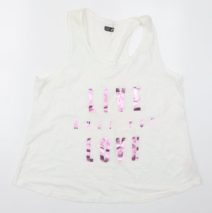 F&F Womens White   Basic Tank Size XL  - Live What You Love